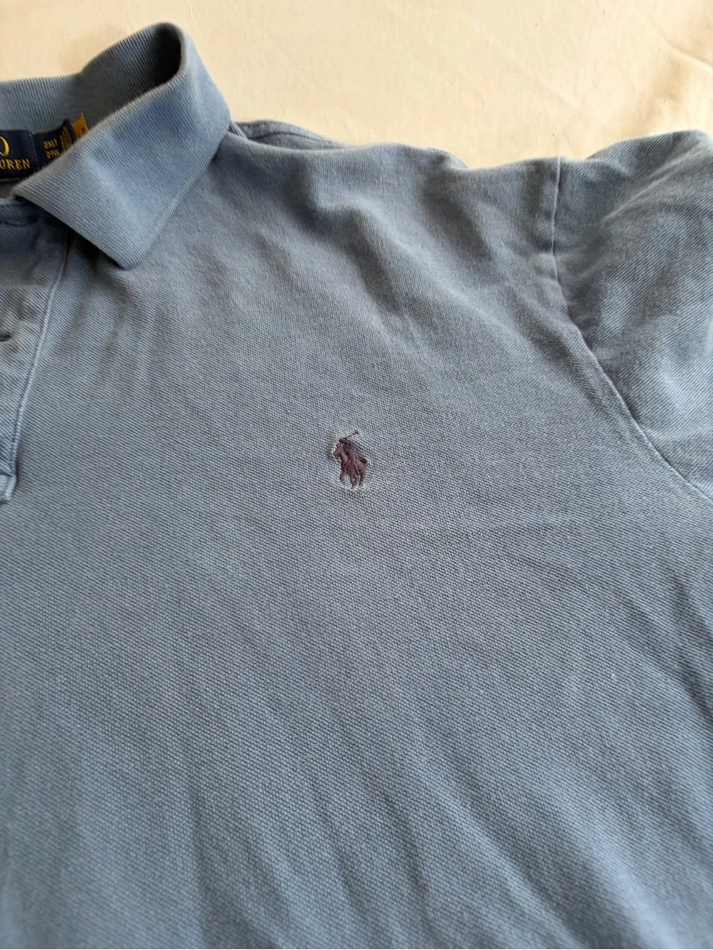 Ralph Lauren Men’s Short Sleeve Polo in Pale Blue w Embroidered Pony Size 2XLT